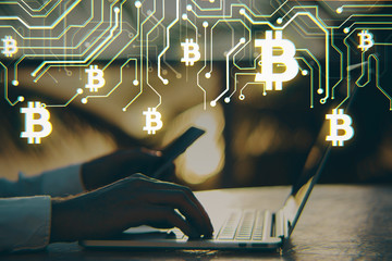 Poster - bitcoin and cryptocurrency concept
