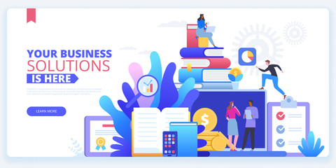 Poster - Employment agency landing page vector template