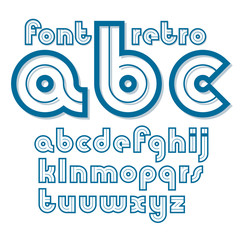 Poster - Set of vector retro 70s bold lower case alphabet letters, can be used in retro poster design