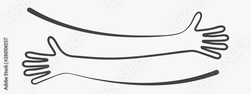 Simple line creating hug drawing. Vector illustration Poster Mural XXL