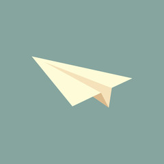 Wall Mural - Vector paper airplane. Travel, route symbol. Vector illustration of paper plane. Isolated. airplane. Black linear paper plane icon