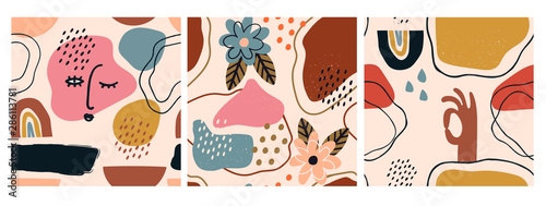 Cuadros en Lienzo Hand drawn various shapes and doodle objects