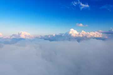 Wall Mural - beautiful sunrise cloudy sky from aerial view