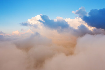 Wall Mural - beautiful sunrise cloudy sky from aerial view
