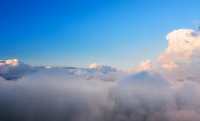 Wall Mural - beautiful sunrise cloudy sky from aerial view