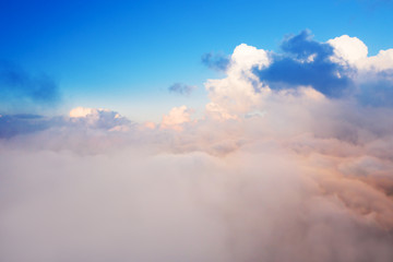 Wall Mural - beautiful sunrise cloudy sky from aerial view