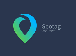 Geotag or location pin logo icon design