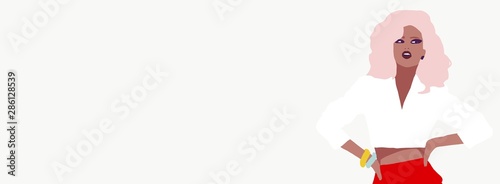 fashion banner model. Trendy woman background