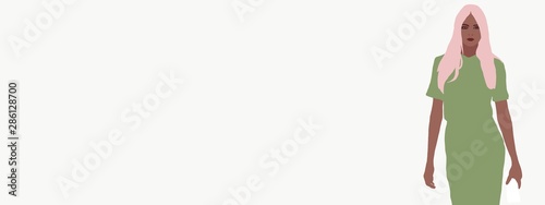 fashion banner model. Trendy woman background