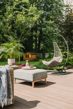 Stylish Garden Decoration With Fancy Egg Chair And Garden Furniture
