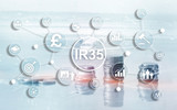 Fototapeta  - IR35 finance concept. United Kingdom tax law, tax avoidance.
