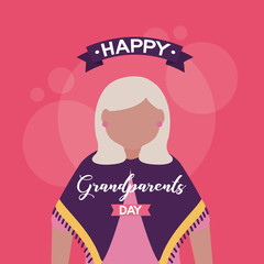 Canvas Print - happy grandparents day flat design