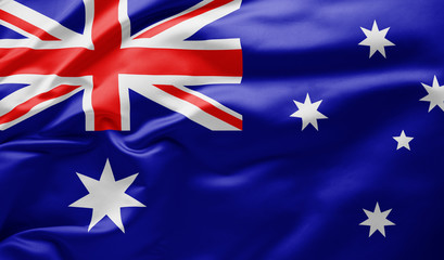 Waving national flag of Australia