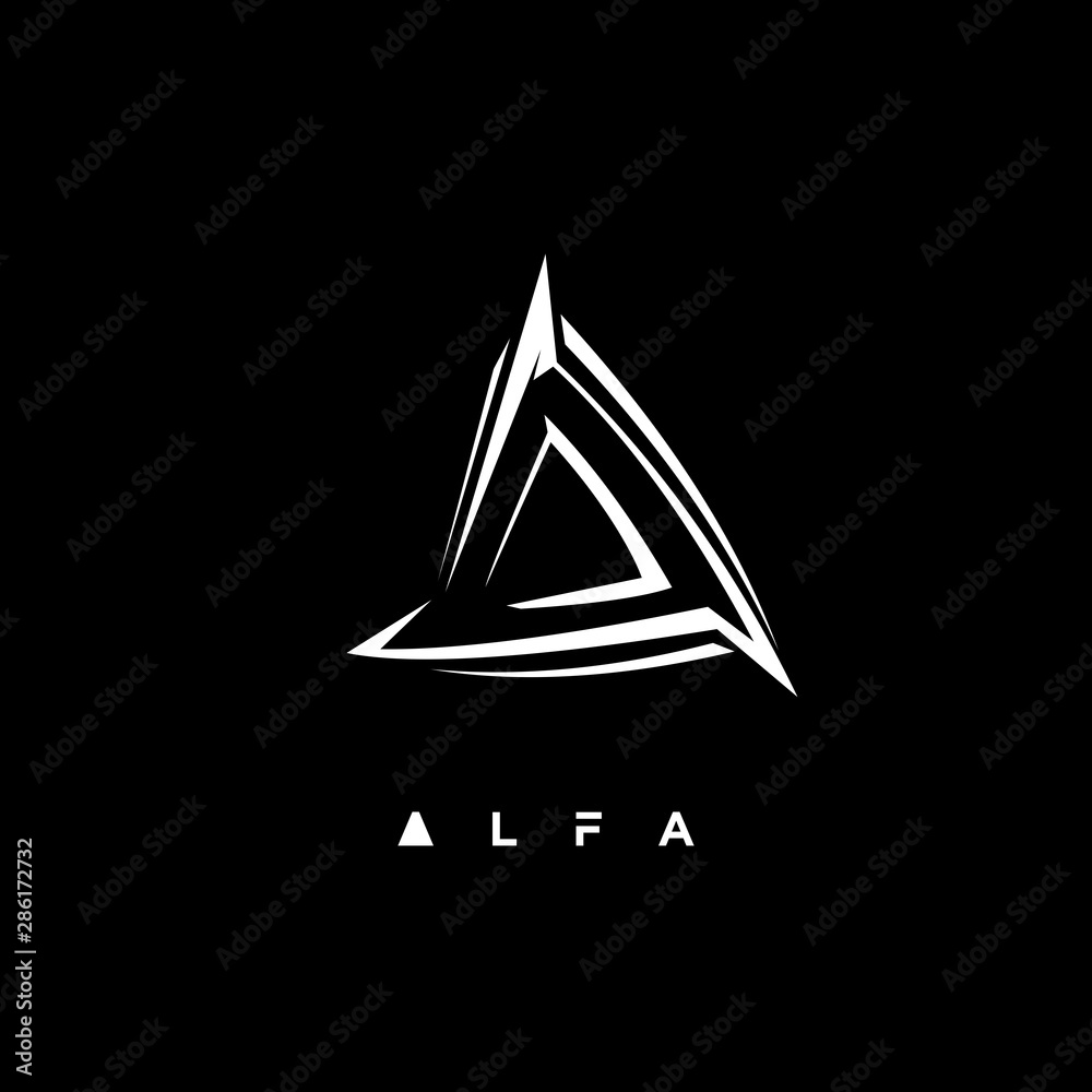 alfa initial logo - obrazy, fototapety, plakaty 