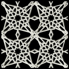 Poster - 3d illustration of parametric oriental pattern
