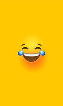 Funny Laugh Yellow 3d Smiley Face Phone Background