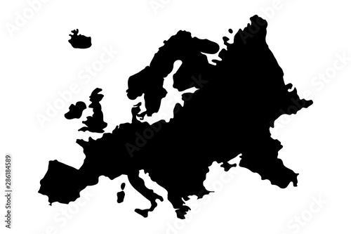 Fotomural Europe Map Silhouette Vector illustration