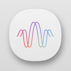 Canvas Print - Parallel sound waves app icon. UI/UX user interface. Digital soundwave. Voice recording signal logotype. Soundtrack, music playing frequency. Web or mobile applications. Vector isolated illustration