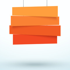 Poster - hanging title ribbon 4 line overlapping banner