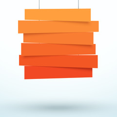 Poster - hanging title ribbon 6 line overlapping banner