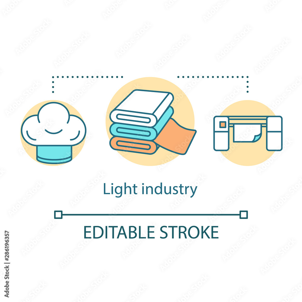 Light industry concept icon. Processing and manufacturing idea thin line  illustration. Industrial sector. Secondary industry economy section. Vector  isolated outline drawing. Editable stroke Stock Vector | Adobe Stock, image size:1000x1000