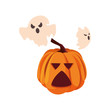 © djvstock - pumpkin ghost happy halloween celebration design