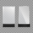 Glass plate. Glass Trophy Award. Vector illustration isolated on transparent background.  