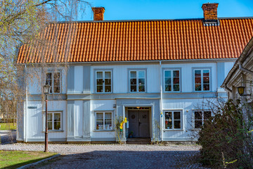 Traditional timber buildings in Gamla Stan quarter of Gavle, Sweden