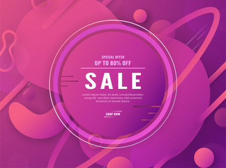 Wall Mural - Modern abstract gradient background in liquid and fluid style. Trend design of the world. 3D illustration template for web banner, business presentation, discount, advertisement.