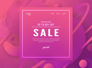 Wall Mural - Modern abstract gradient background in liquid and fluid style. Trend design of the world. 3D illustration template for web banner, business presentation, discount, advertisement.