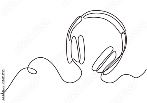 Photographie Headphones music and technology symbols Vector illustration isolated on white background