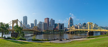 Cityscape Of Pittsburgh With Two Bridges