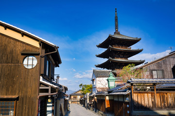 Wall Mural - yasaka pagoda and sannen zaka street in the morning, kyoto japan