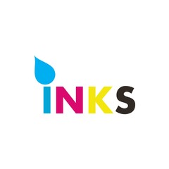 Sticker - INKS color logo design vector