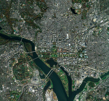 High Resolution Satellite Image Of Washington DC, USA (Isolated Imagery Of USA. Elements Of This Image Furnished By NASA)
