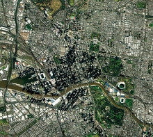 High Resolution Satellite Image Of Melbourne, Australia (Isolated Imagery Of Australia. Elements Of This Image Furnished By NASA)