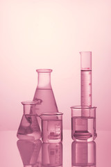 Wall Mural - lab theme. science and medical background. place for typohraphy