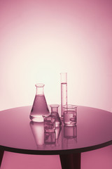 Wall Mural - lab theme. science and medical background. place for typohraphy