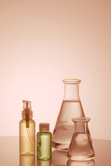 Wall Mural - researchers are using glassware in laboratories, research on cosmetics and energy.