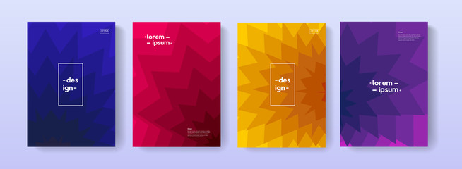 Poster - Modern gradient geometric covers set.A4 size abstract gradient background illustrations for brochure, banner, print, flayer, card.