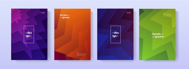 Poster - Trendy covers geometic design. Set of simple layered tempates for brochure, banner, card, poster, flayer.