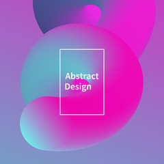 Aufkleber - Abstract 3d fluid shape vector backdrop. Trendy colorful modern background.  Futuristic wallpaper.