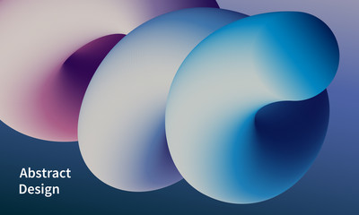 Aufkleber - Abstract background with 3d fluid shape. Futuristic web page backdrop vector design.