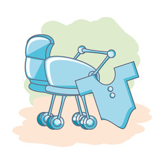 Canvas Print - cute clothes with baby cart