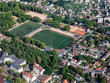 vue aérienne d'un stade à Conflans Sainte Honorine dans les Yvelines en France