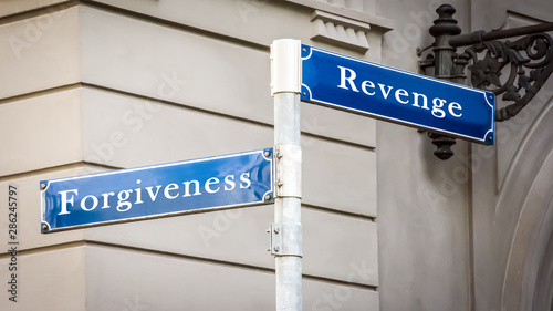 Cuadros en Lienzo Street Sign to Forgiveness versus Revenge