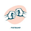 Two fists bumping together vector illustration, two hands with fists.
