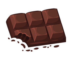 Poster - Piece of chocolate bar. Vector illustration on a white background.