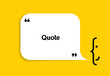 © Hilch - White speech bubble shape and smile on yellow background. Empty space for creative quote, comment, motivational text, quotation, message. Vector frame template. Modern design element.