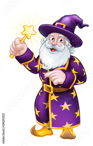 A cute wizard cartoon chara...